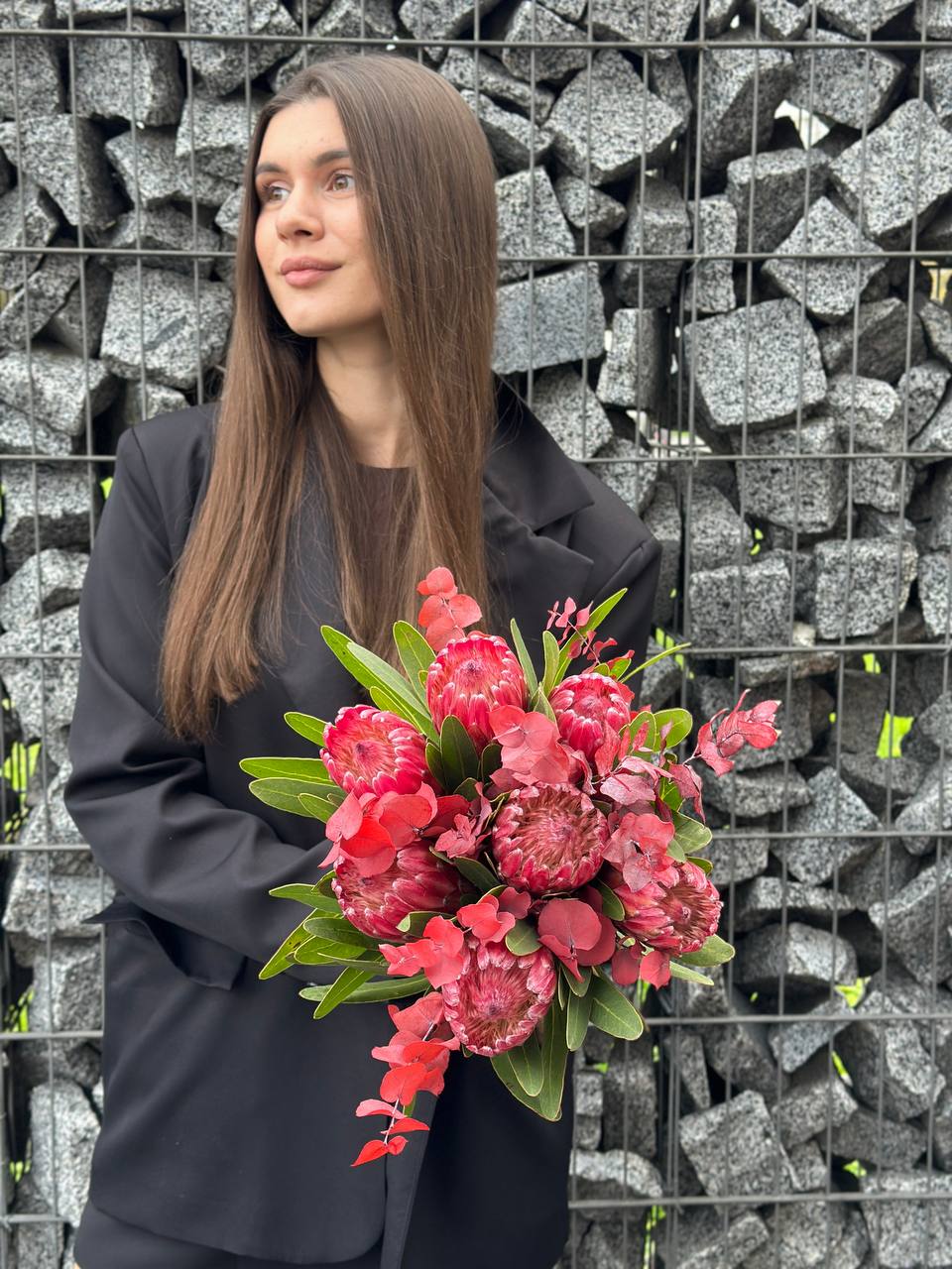 Букет з протеї Lancelot та евкаліпту 